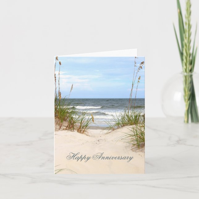 Beach Happy Anniversary Card (Front)