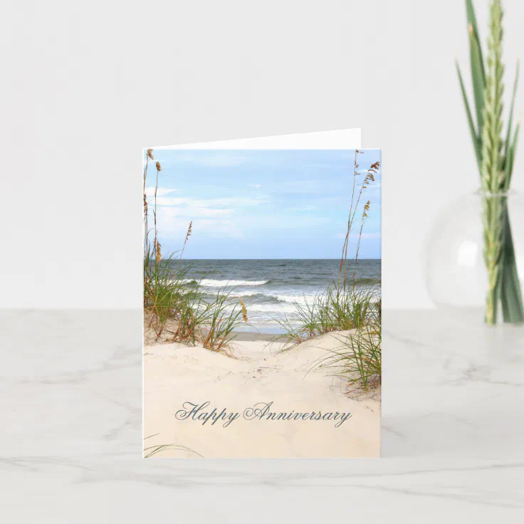 Beach Happy Anniversary Card | Zazzle