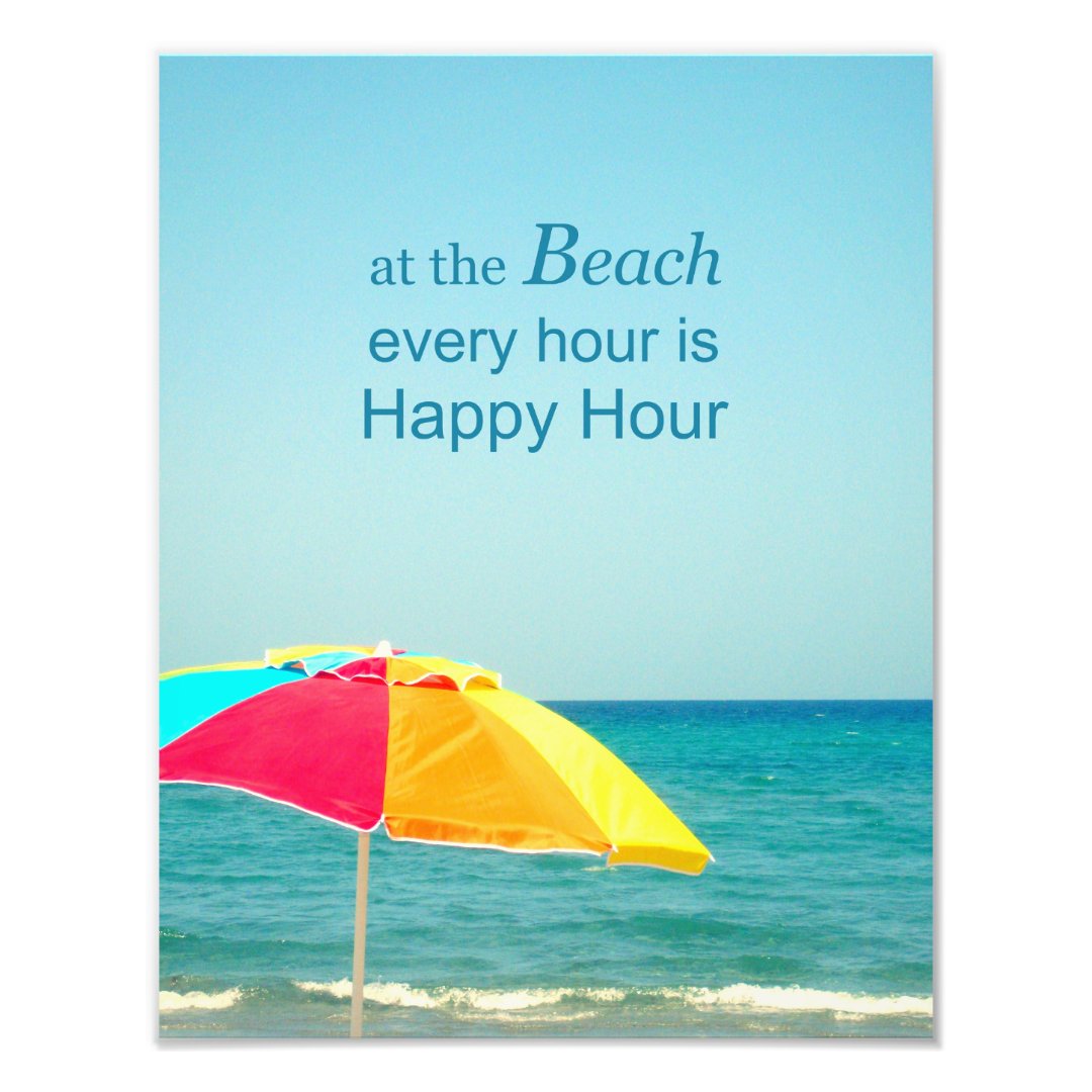 Beach Happy Hour Saying Photo Zazzle