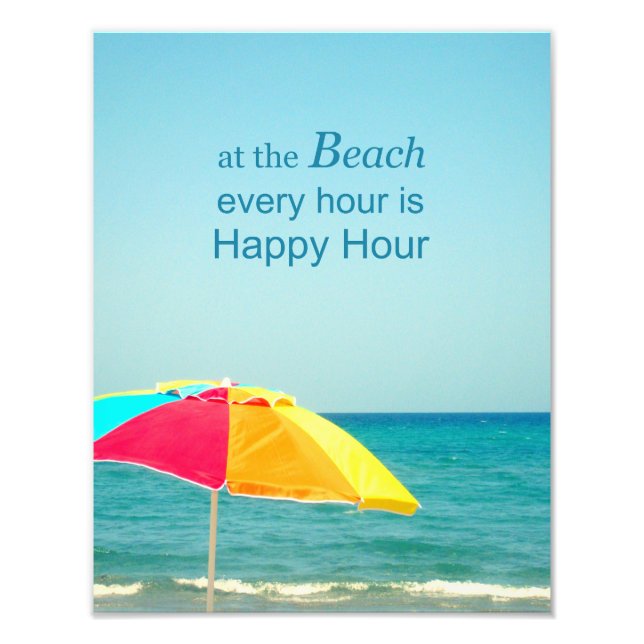 Beach Happy Hour Saying Photo (Front)