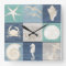Beach Happy Place Blue Aqua Old Wood Sea Clock