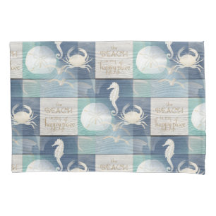 Beach Happy Place Blue Aqua Sea Pillowcase