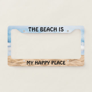 Beach Happy Place License Plate Frames
