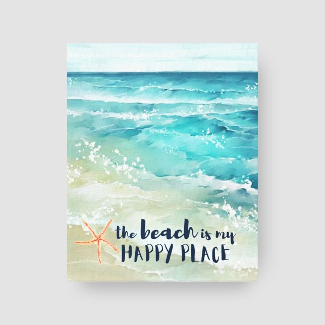 Beach Happy Place Starfish Ocean Waves Coastal  Canvas Print (Creator Uploaded)