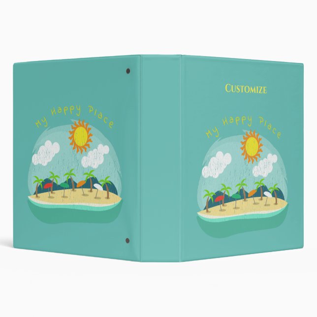 Beach Happy Place Thunder_Cove 3 Ring Binder (Background)