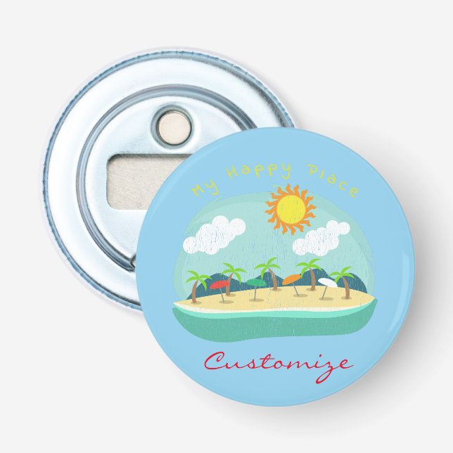 Beach Happy Place Thunder_Cove Bottle Opener (Front)