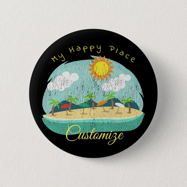 Beach Happy Place Thunder_Cove Button (Front)