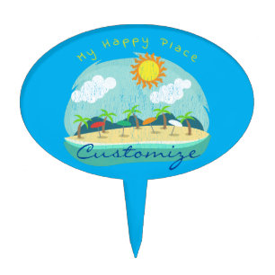 Beach Happy Place Thunder_Cove Cake Topper