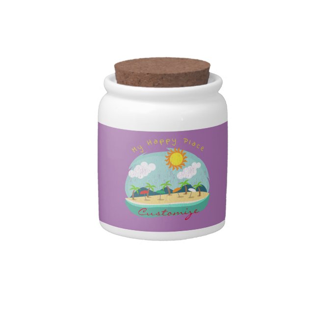 Beach Happy Place Thunder_Cove Candy Jar (Front)