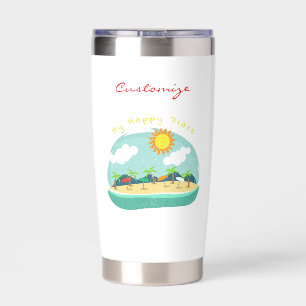 Beach Happy Place Thunder_Cove Insulated Tumbler