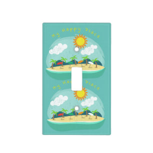Beach Happy Place Thunder_Cove Light Switch Cover