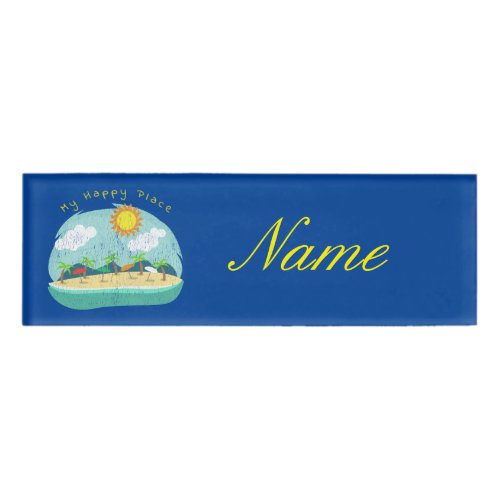 Beach Happy Place Thunder_Cove Name Tag