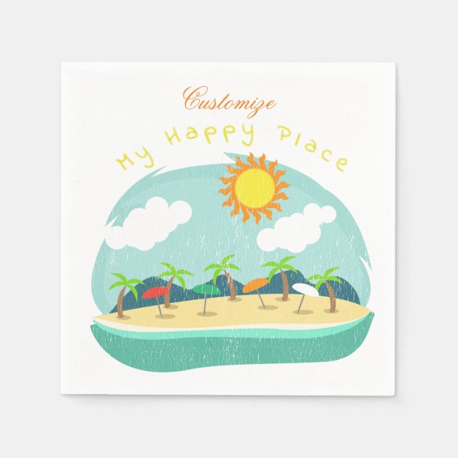 Beach Happy Place Thunder_Cove Napkins (Front)