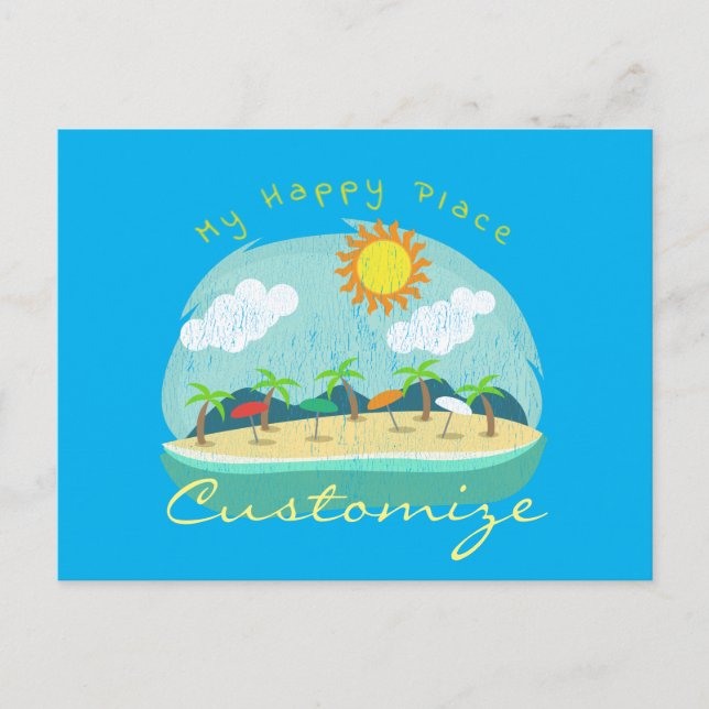 Beach Happy Place Thunder_Cove Postcard (Front)