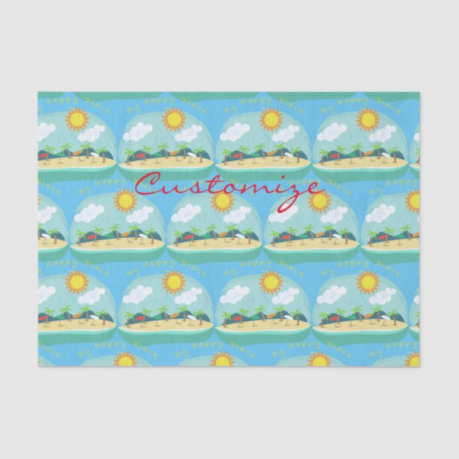 Beach Happy Place Thunder_Cove Tissue Paper (Front)