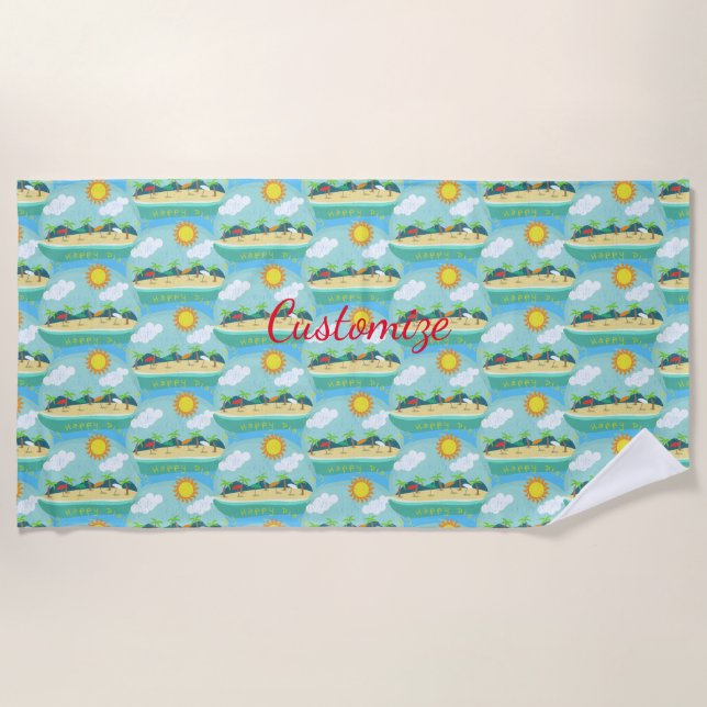 Beach Happy Place Thunder_Cove Towel (Front)