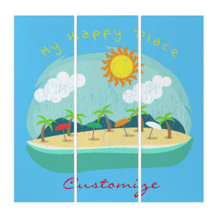 Beach Happy Place Thunder_Cove Triptych