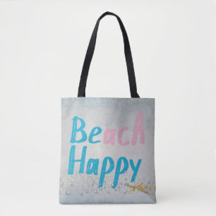 beach happy starfish and bubbles tote bag