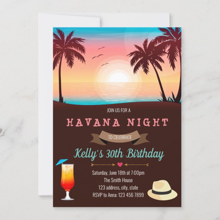 Beach havana party invitation | Zazzle.com