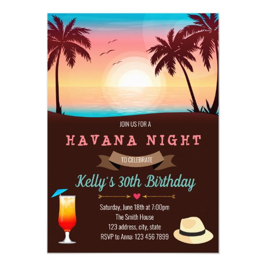 Beach havana party invitation | Zazzle.com