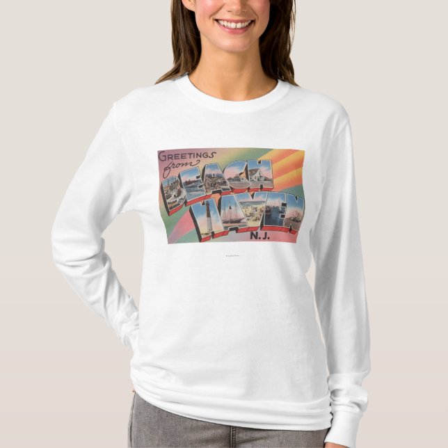 Beach Haven, New Jersey - Large Letter Scenes T-Shirt (Front)