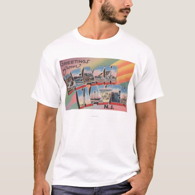 Beach Haven, New Jersey - Large Letter Scenes T-Shirt (Front)