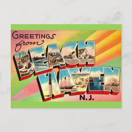 Beach Haven NJ Greetings Postcard