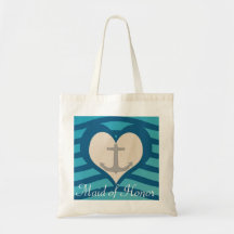 Beach Heart & Anchor Maid of Honor Tote