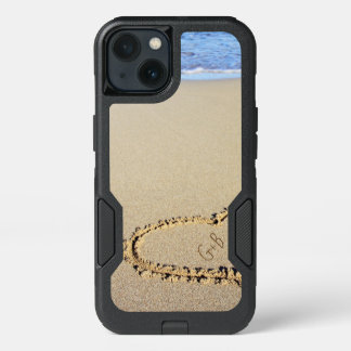 Beach Heart Monogram Personalized iPhone 13 Case