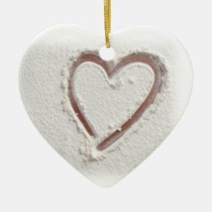 Beach Heart of Sand Wedding Ceramic Ornament