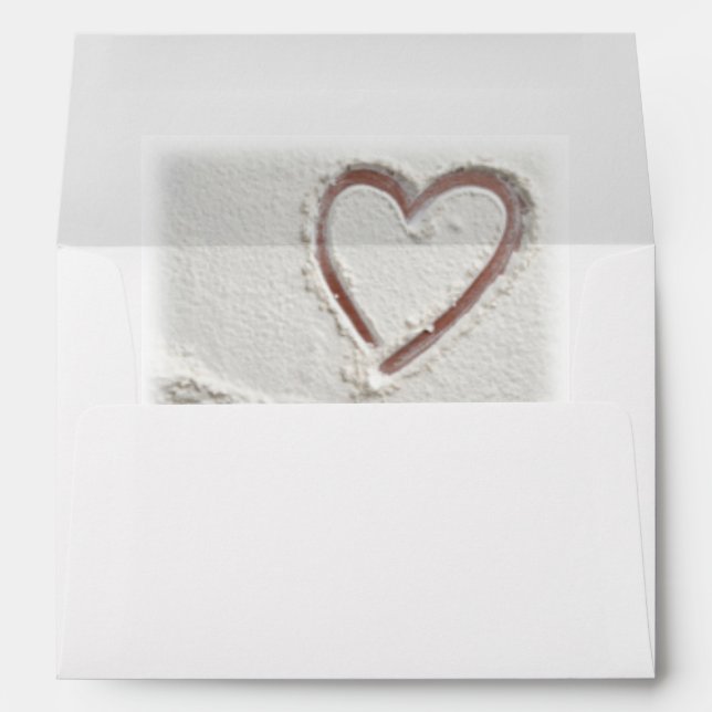 Beach Heart of Sand Wedding Envelope (Back (Bottom))