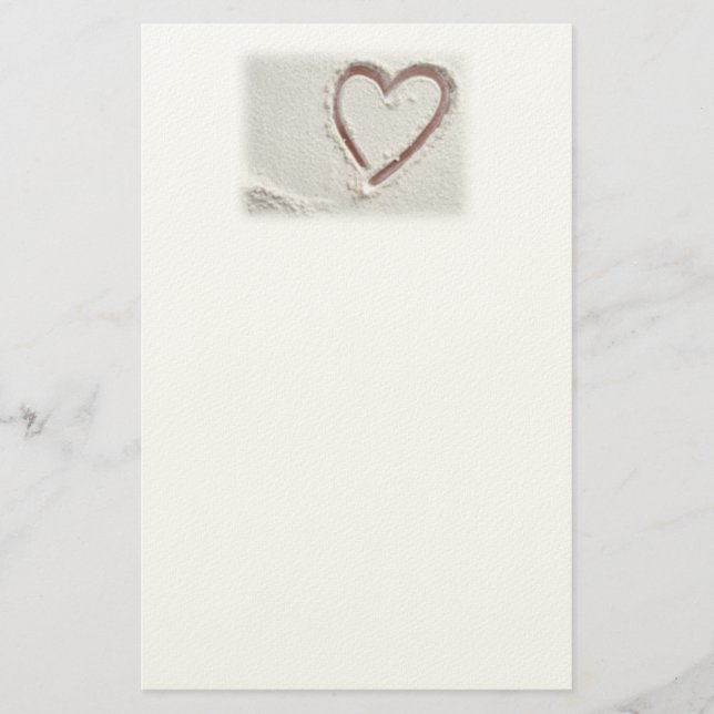 Beach Heart of Sand Wedding Stationery (Front)