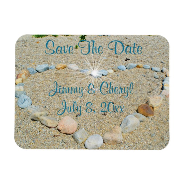 Beach Heart Save The Date Magnet (Horizontal)