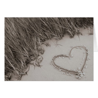 Beach Heart Sepia Cards
