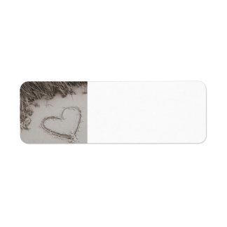 Beach Heart Sepia Return Address Label