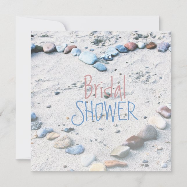 Beach Heart Wedding Bridal Shower Invitation (Front)