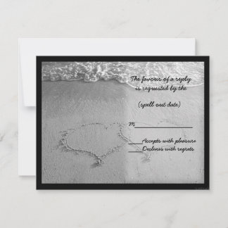 beach hearts bw rsvp card