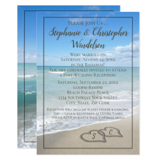 Beach Hearts Destination Post-Wedding Reception Invitation