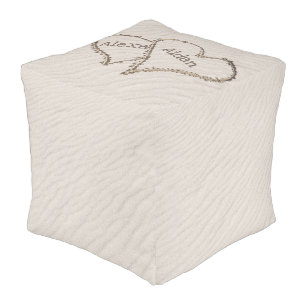 Beach Hearts In Sand Pouf