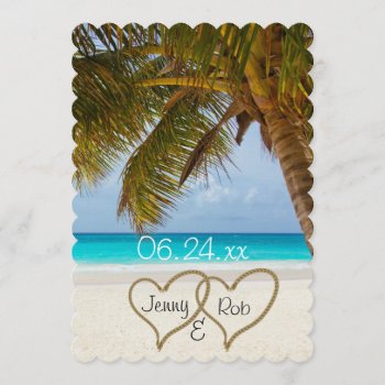 Beach Hearts Wedding Bridal Bride Groom Guests Invitation by Designs_Accessorize at Zazzle