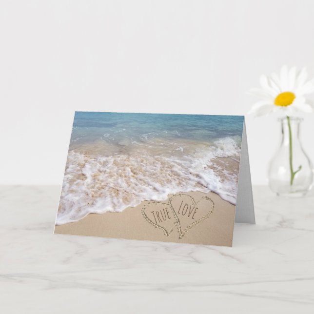 Beach Hearts Wedding Card (Small Plant)