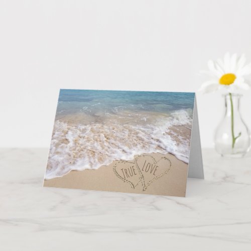 Beach Hearts Wedding Card