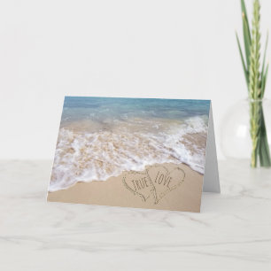 Beach Hearts Wedding Congratulations Card