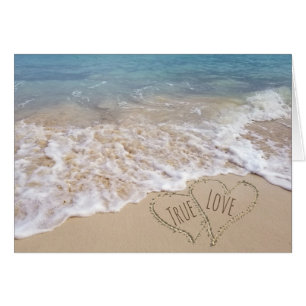 Beach Hearts Wedding congratulations Cards