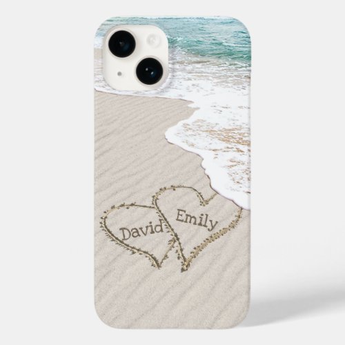 Beach Hearts with Names  Case_Mate iPhone 14 Case