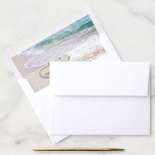 Beach Hearts with Names  Envelope Liner