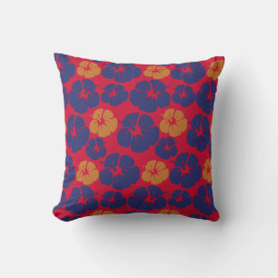 Beach Hibiscus Tropical Floral Throw Pillow