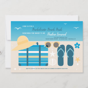 Beach Holiday Bachelorette Party Invitations