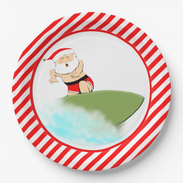 Beach Holiday Party Paper Plates (Front)