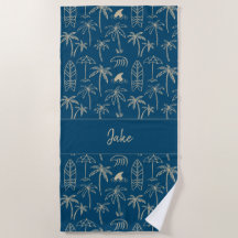 Beach holiday pattern and your name in beige